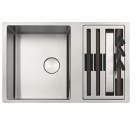 Single Bowl Reversible Inset Chrome Stainless Steel Kitchen Sink with Accessories - Franke Box Centre 41-27