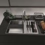 Single Bowl Reversible Inset Chrome Stainless Steel Kitchen Sink with Accessories - Franke Box Centre 41-27