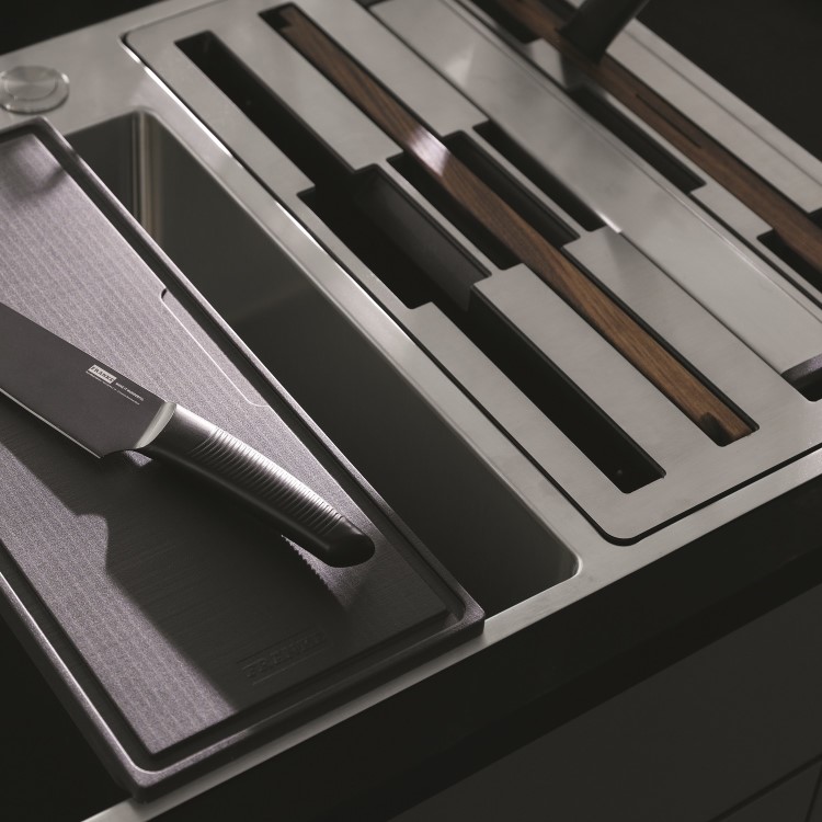 Single Bowl Reversible Inset Chrome Stainless Steel Kitchen Sink with Accessories - Franke Box Centre 41-27