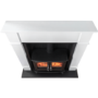 Adam White Fireplace Suite with Black Double Door Electric Stove & Log Effect Fuel Bed - Oxford