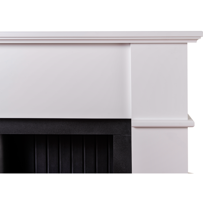 Adam Oxford White Fireplace Suite with Black Double Door Electric Stove