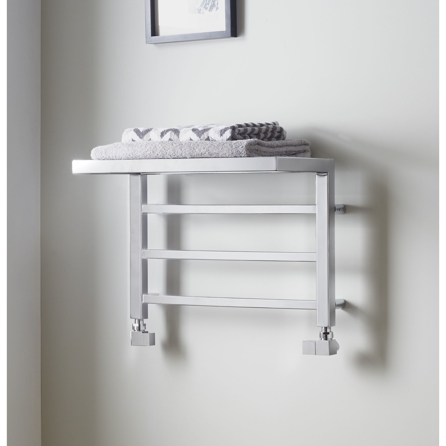 Chrome Heated Towel Rail Radiator 350 x 500mm - Holyport