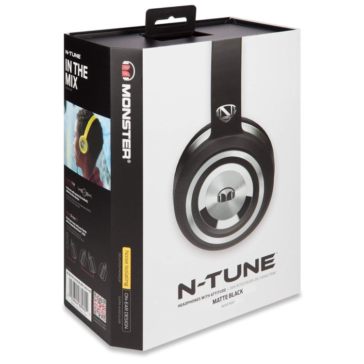 Monster NTune Solid Black On-Ear Headphones