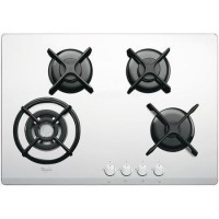 Whirlpool AKT466/WH Origami 77cm Four Burner Frameless Gas-on-glass Hob in White