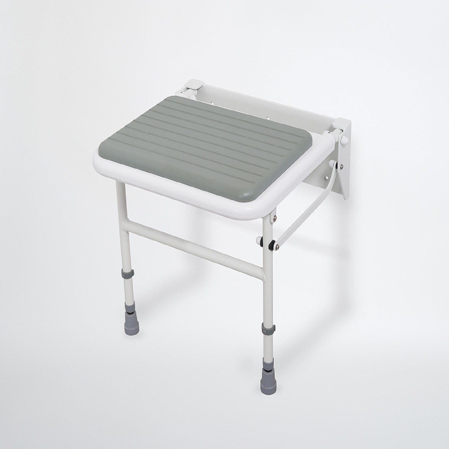 Grey Wall Mounted Folding Shower Seat - Nymas