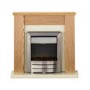 Adam Modern Oak Fireplace Mantel with Colorado Electric Fire in Chrome - Solus