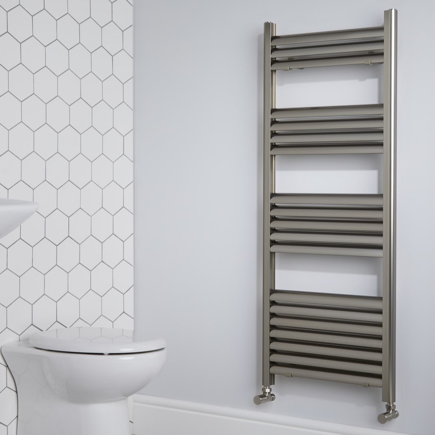 Brushed Aluminium Heated Towel Rail Radiator 1000 x 500mm - Eton