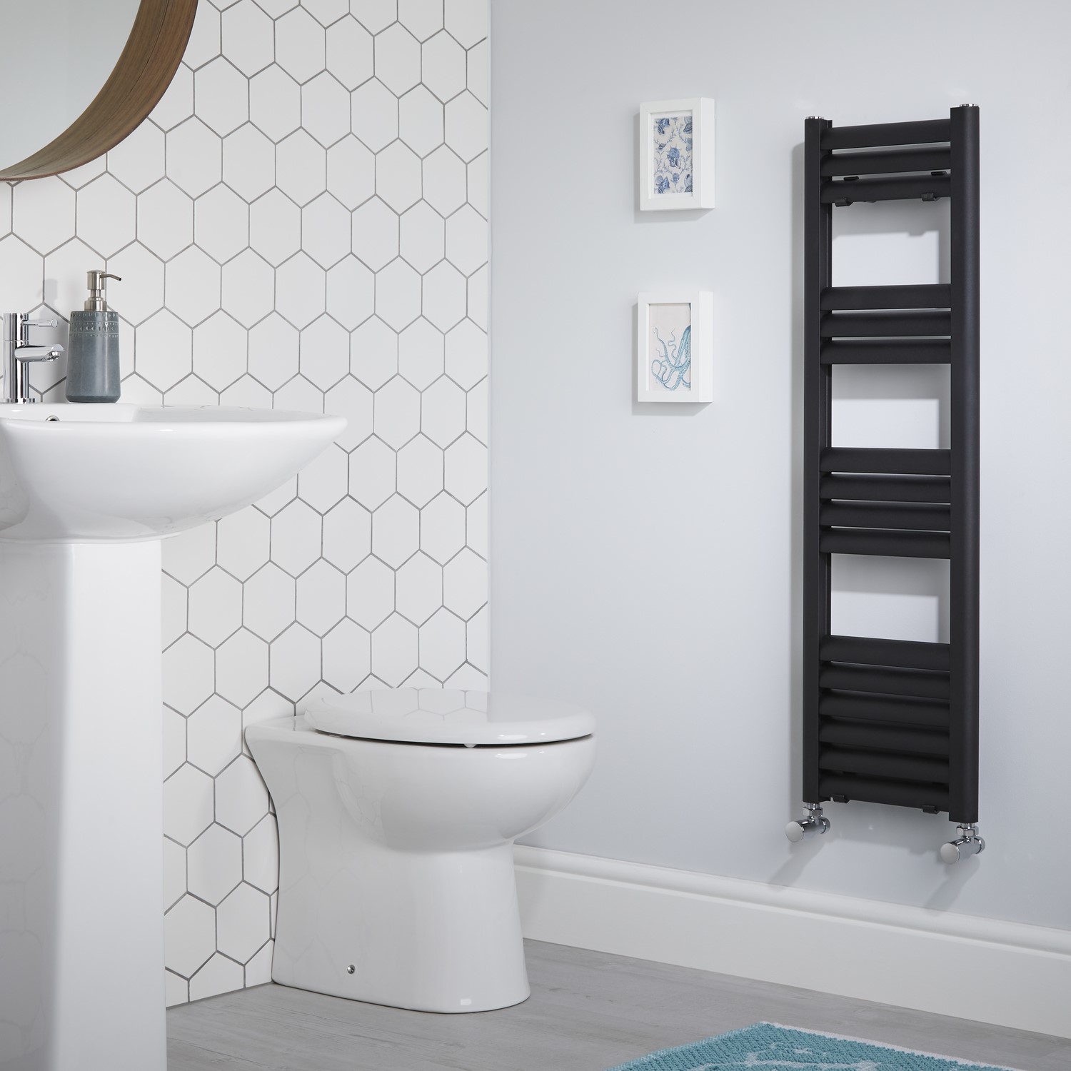 Anthracite Heated Towel Rail Radiator 1000 x 300mm - Eton