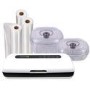 Exclusive electriQ Vacuum Sealer Pack Includes Vacuum Sealer 20cm x1000cm rolls and Containers