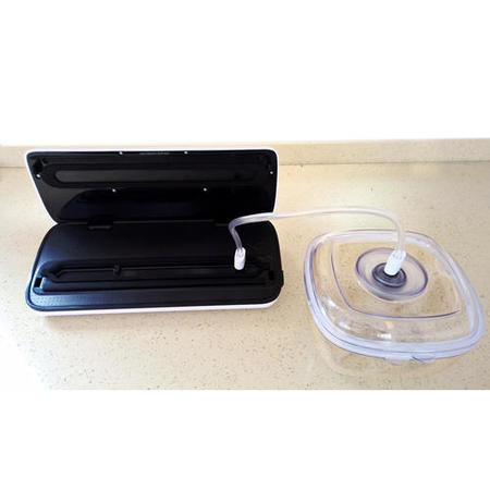 Exclusive electriQ Vacuum Sealer Pack Includes Vacuum Sealer 20cm x1000cm rolls and Containers