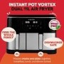 Instant Pot Dual Vortex Air Fryer PFAS Free Large 11L Twin 7L and 4L Baskets 8-in-1 Dehydrate Grill Bake Roast Reheat Non-Stick Easy Clean Dishwasher Safe Stainless Steel