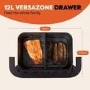 Instant Pot Vortex VersaZone 12L Air Fryer PFAS Free Large Twin 6L Baskets 8-in-1 Dehydrate Grill Bake Roast Reheat Easy Clean Dishwasher Safe Black Pepper