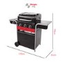 Refurbished Char-Broil Gas2Coal 330 Dual Fuel BBQ - 3 Burner Gas & Charcoal Grill with Side Burner