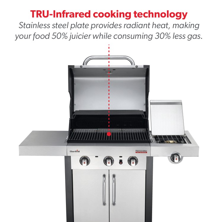 Refurbished Char-Broil Professional Series 3400S Gas BBQ Grill in Stainless Steel