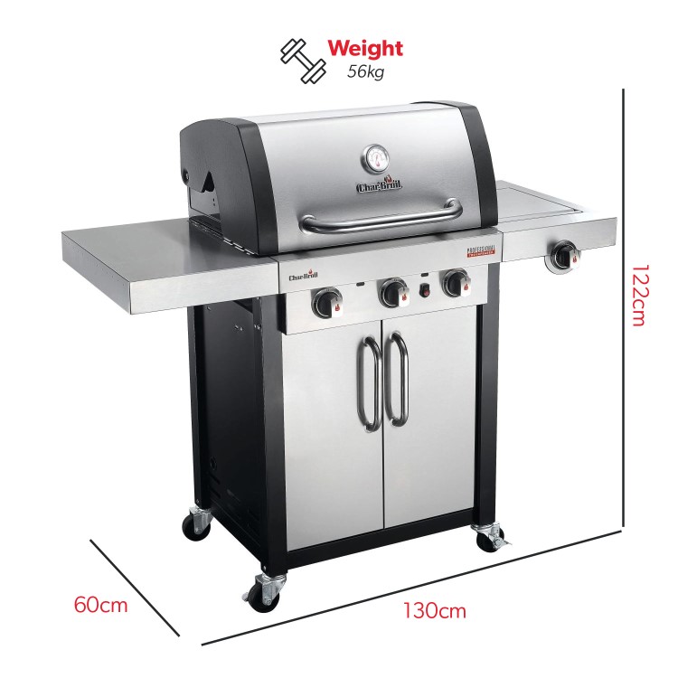 Refurbished Char-Broil Professional Series 3400S Gas BBQ Grill in Stainless Steel