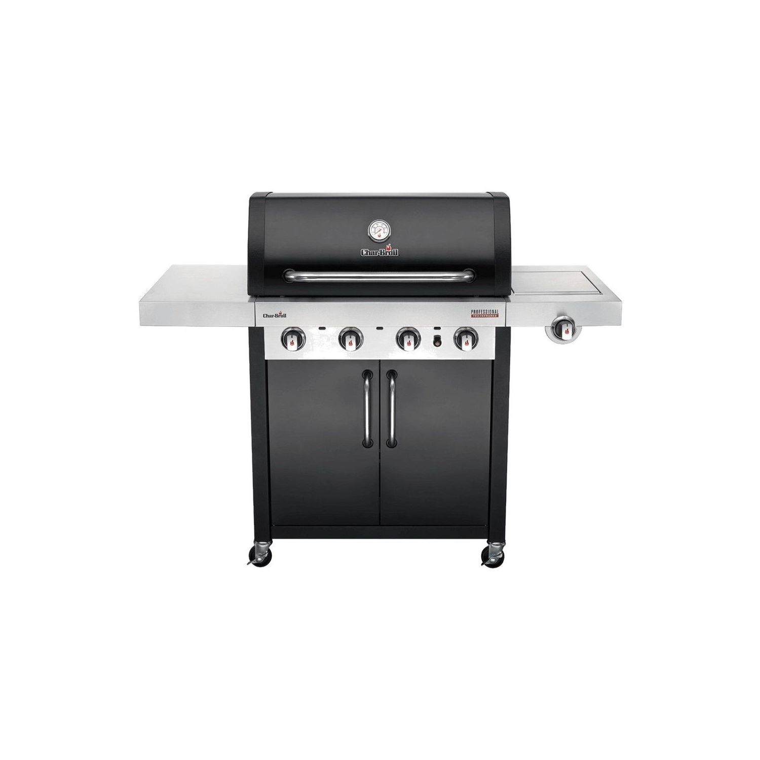 Char-Broil Professional Series 4400B - 4 Burner Gas BBQ Grill with Side Burner - Black