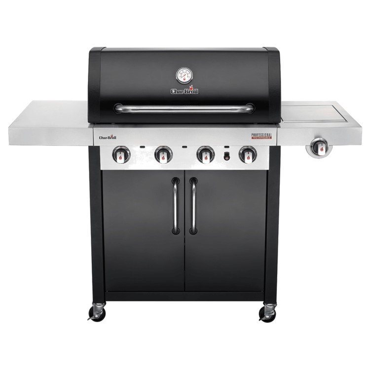 Char-Broil Professional Series 4400B - 4 Burner Gas BBQ Grill with Side Burner - Black