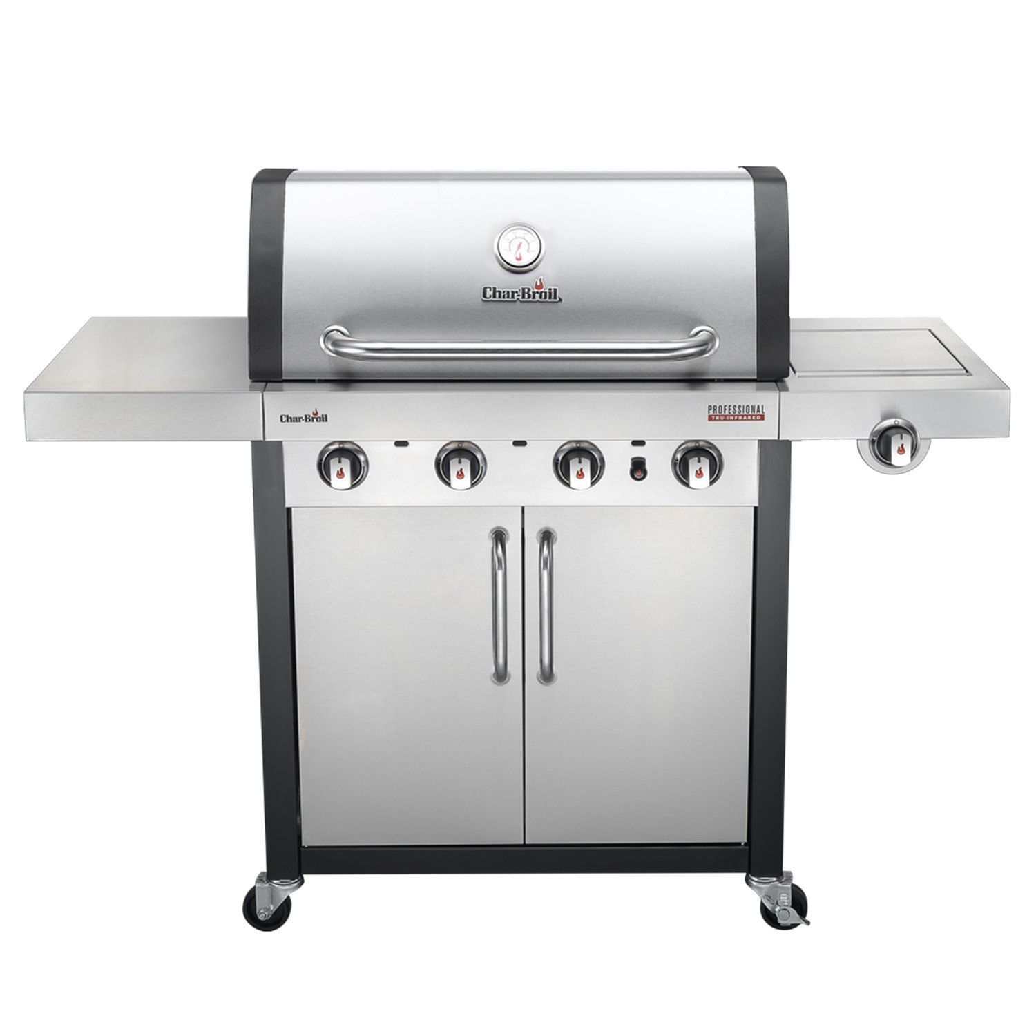 Char-Broil Professional Series 4400S - 4 Burner Gas BBQ Grill with Side Burners - Stainless Steel