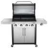 Char-Broil Professional Series 4400S - 4 Burner Gas BBQ Grill with Side Burner - Stainless Steel