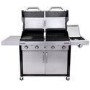 Char-Broil Professional 4600 Double Header - 4 Burner BBQ Grill with Side Burner - Stainless Steel