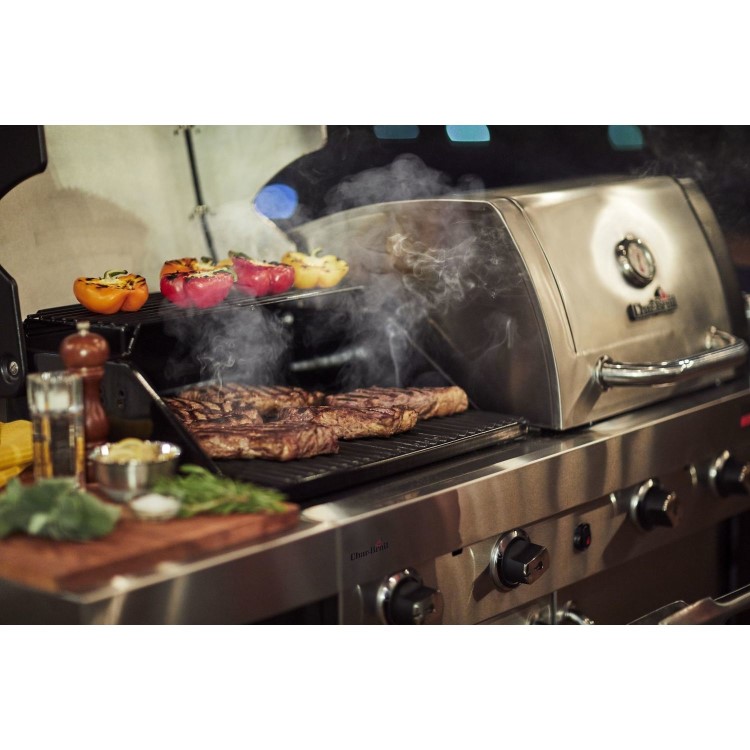 Char-Broil Professional 4600 Double Header - 4 Burner BBQ Grill with Side Burner - Stainless Steel