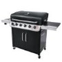 Refurbished Char-Broil Convective Series 640 B XL - 6 Burner Gas BBQ Grill with Side Burner - Black