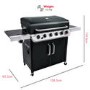 Refurbished Char-Broil Convective Series 640 B XL - 6 Burner Gas Barbecue Grill Black Finish