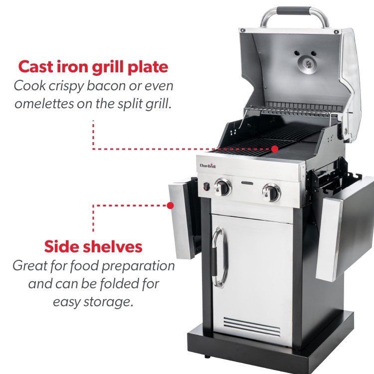 GRADE A2 - Char-Broil Advantage Series 225S Gas BBQ Grill
 in Stainless Steel
