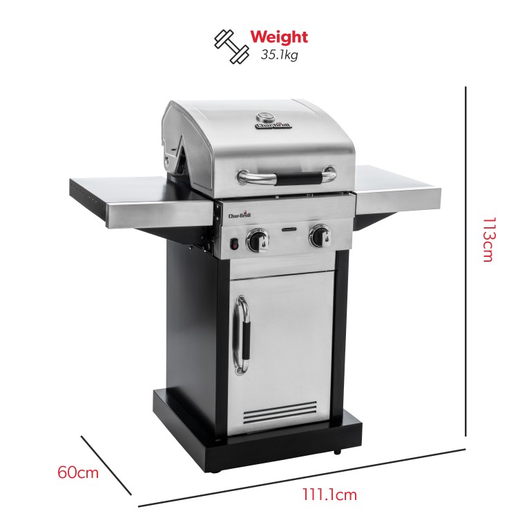 GRADE A2 - Char-Broil Advantage Series 225S Gas BBQ Grill
 in Stainless Steel