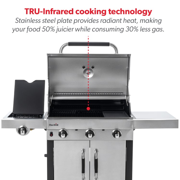 GRADE A2 - Char-Broil Advantage Series 345S - 3 Burner Gas BBQ with Side Burner