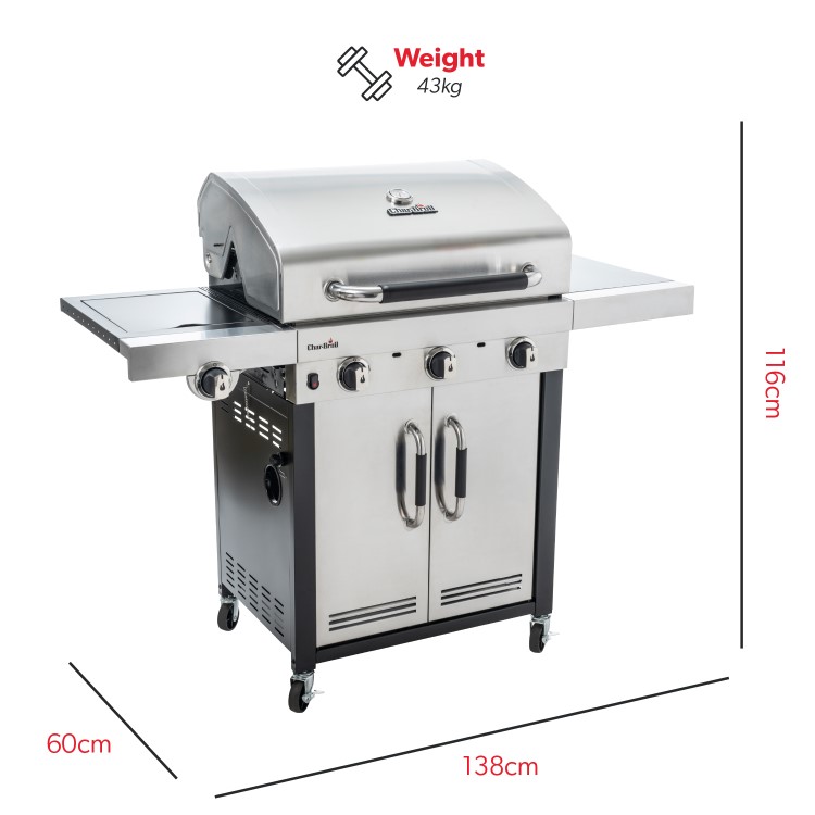 GRADE A2 - Char-Broil Advantage Series 345S - 3 Burner Gas BBQ with Side Burner