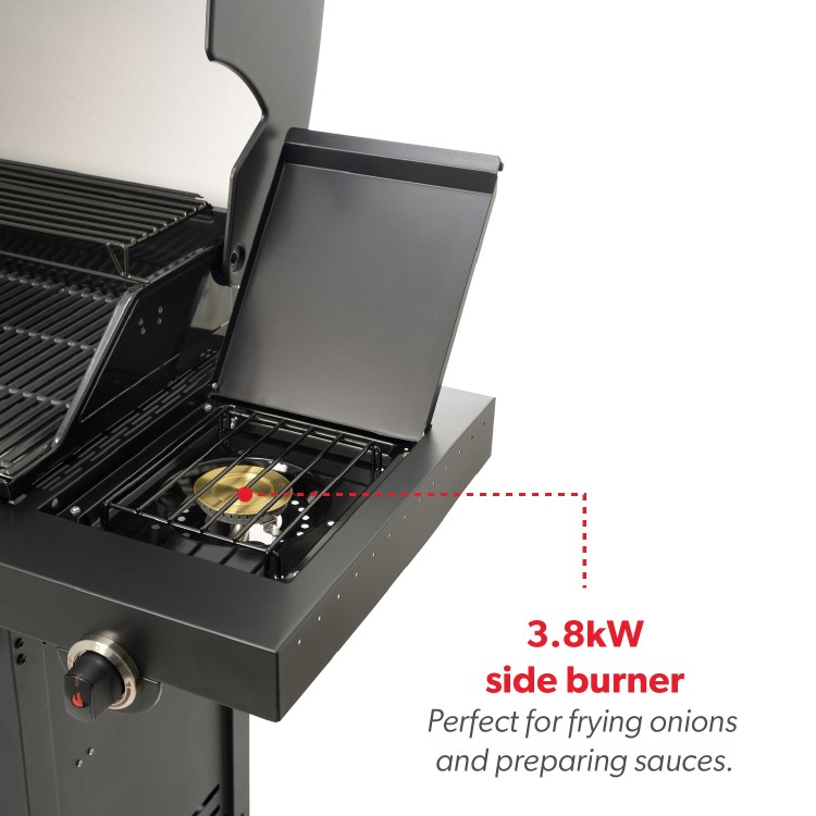 Refurbished Char-Broil Professional Series Ultimate Black Edition 3500 - 3 Burner BBQ with Side Burner