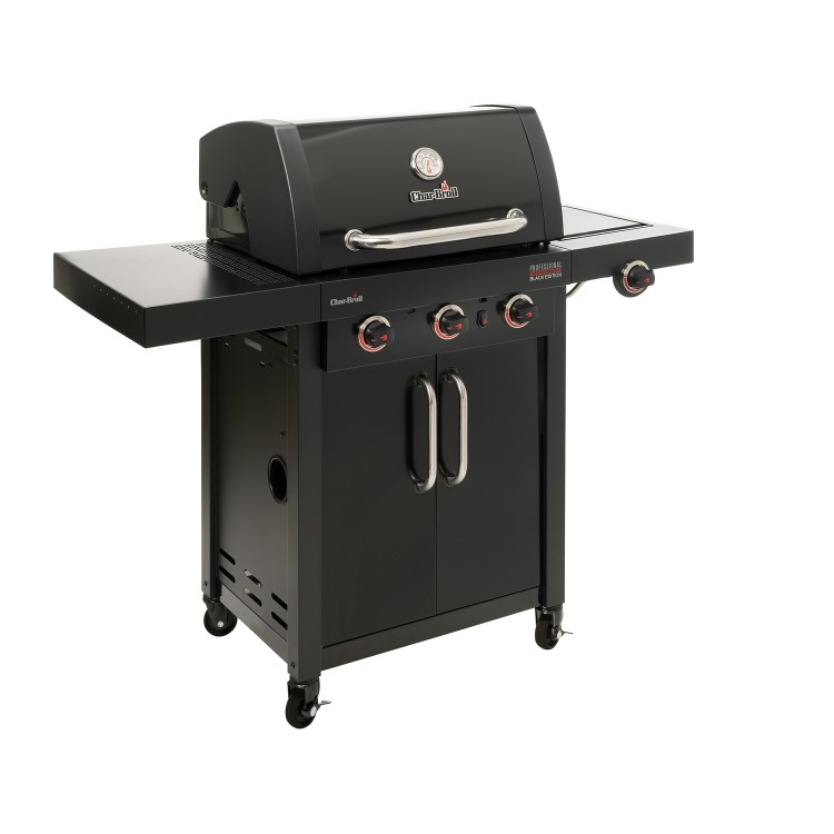 Refurbished Char-Broil Professional Series Ultimate Black Edition 3500 - 3 Burner BBQ with Side Burner