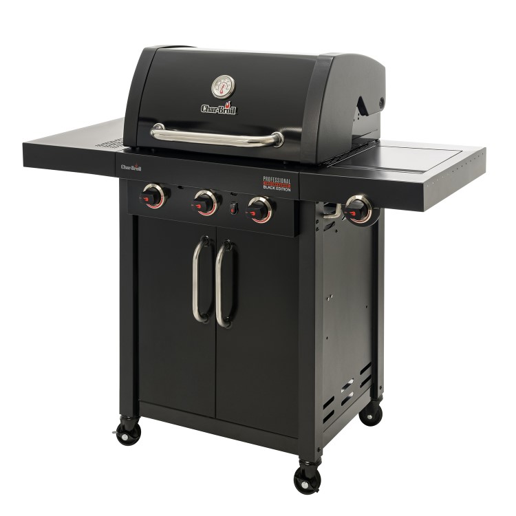 Refurbished Char-Broil Professional Series Ultimate Black Edition 3500 - 3 Burner BBQ with Side Burner