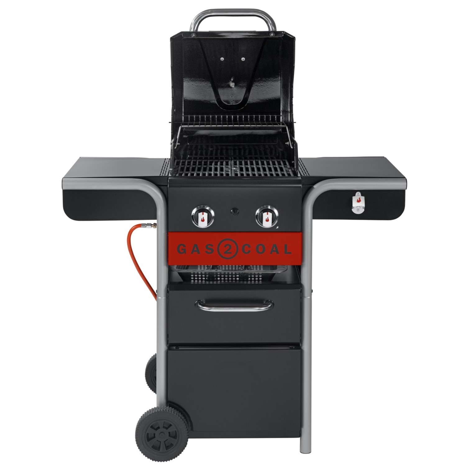 Char-Broil Gas2Coal 220 - 2 Burner Dual Fuel Gas & Charcoal BBQ Grill - Black