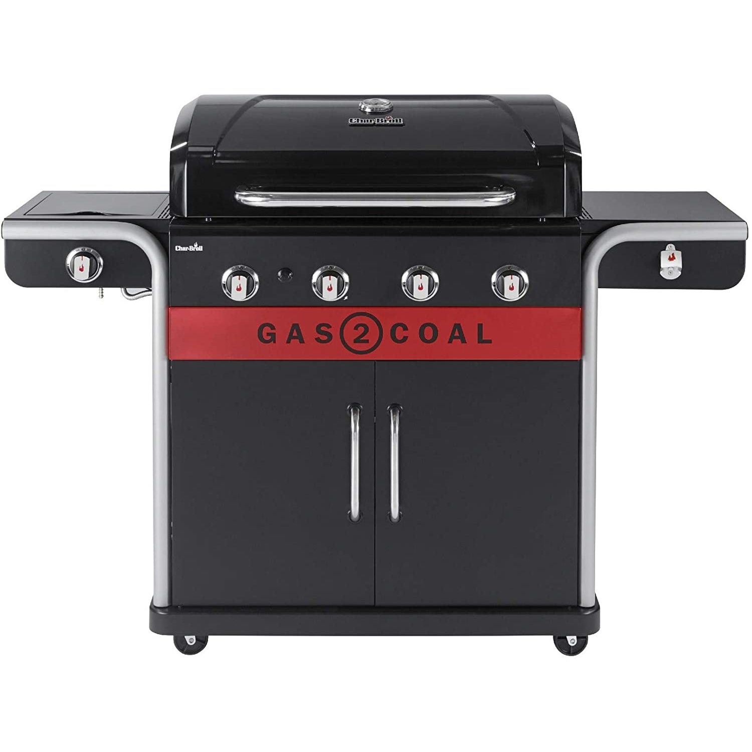 Char-Broil Gas2Coal 440 - 4 Burner Dual Fuel Gas & Charcoal BBQ Grill - Black