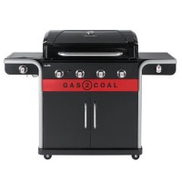 Refurbished Char-Broil Gas2Coal 2.0 440 - 4 Burner Dual Fuel Gas & Charcoal BBQ Grill - Black