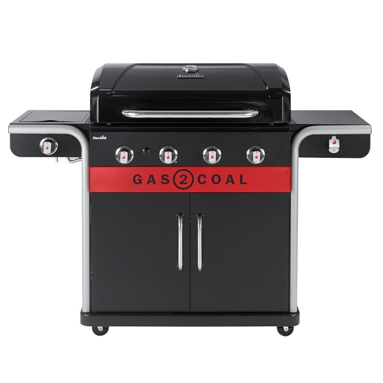 Refurbished Char-Broil Gas2Coal 2.0 440 - 4 Burner Dual Fuel Gas & Charcoal BBQ Grill - Black