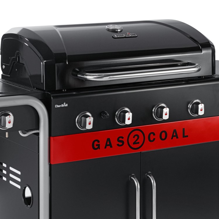 Refurbished Char-Broil Gas2Coal 2.0 440 - 4 Burner Dual Fuel Gas & Charcoal BBQ Grill - Black