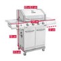 Char-Broil Advantage PRO S 4 - 4 Burner Gas BBQ Grill with Side Burner - Silver