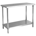141004 Hamoki Stainless Steel Centre Prep Table - 1500mm Wide, 600mm Deep