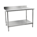 141008 Hamoki Stainless Steel Wall Prep Table with 100mm Upstand - 1200mm Wide, 600mm Deep
