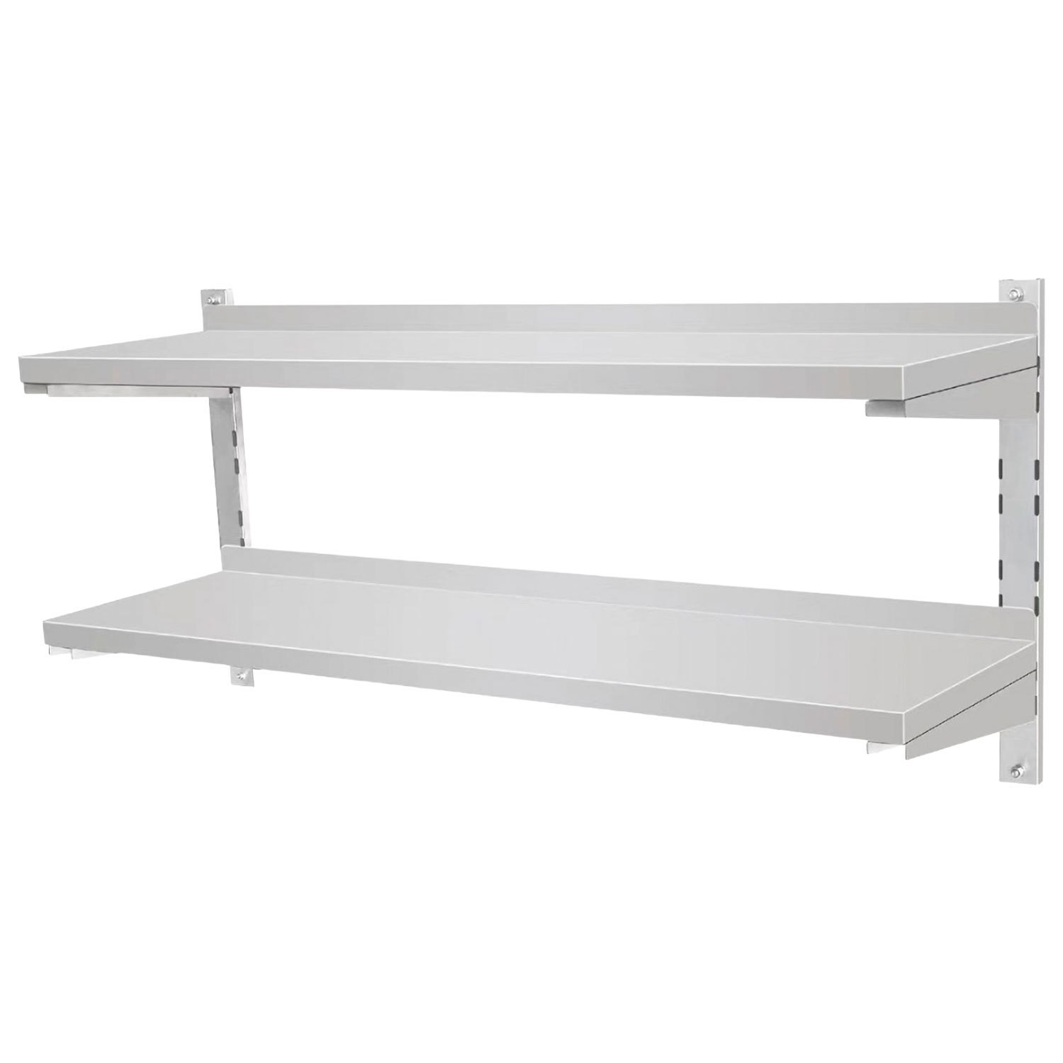 STSW 183D Heavy Duty Stainless Steel Double Wall Shelf 1800mm Wide 300mm Deep