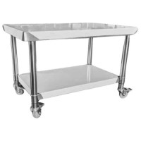 Hamoki 600mm Wide Stainless Steel Charbroiler and Griddle Stand - 600mm Deep With Bottom Shelf and Lockable Castors IMT-066S