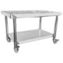 Hamoki 600mm Wide Stainless Steel Charbroiler and Griddle Stand - 600mm Deep With Bottom Shelf and Lockable Castors IMT-066S