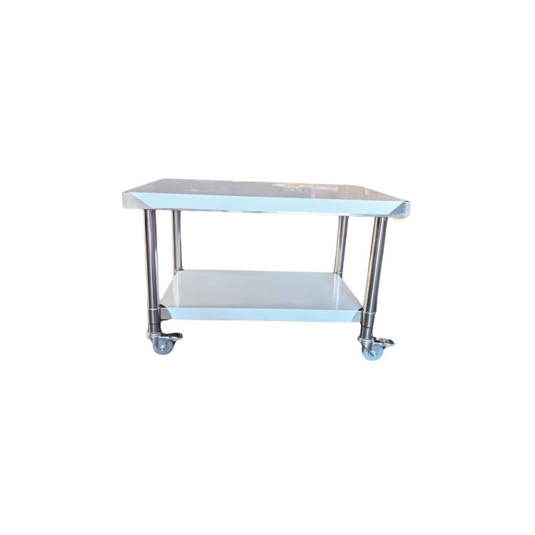 Hamoki 600mm Wide Stainless Steel Charbroiler and Griddle Stand - 600mm Deep With Bottom Shelf and Lockable Castors IMT-066S