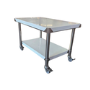 Hamoki 600mm Wide Stainless Steel Charbroiler and Griddle Stand - 600mm Deep With Bottom Shelf and Lockable Castors IMT-066S