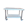 Hamoki 1200mm Wide Stainless Steel Charbroiler and Griddle Stand - 600mm Deep With Bottom Shelf and Lockable Castors IMT-126S