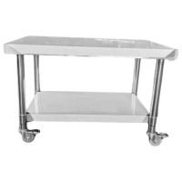 Hamoki 900mm Wide Stainless Steel Charbroiler and Griddle Stand 700mm Deep With Bottom Shelf and Lockable Castors IMT-097S