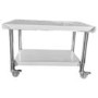Hamoki 900mm Wide Stainless Steel Charbroiler and Griddle Stand 700mm Deep With Bottom Shelf and Lockable Castors IMT-097S